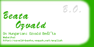 beata ozvald business card